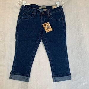 Hybrid & Co Stretch Blue Jean Capri Size 7 Juniors NWT